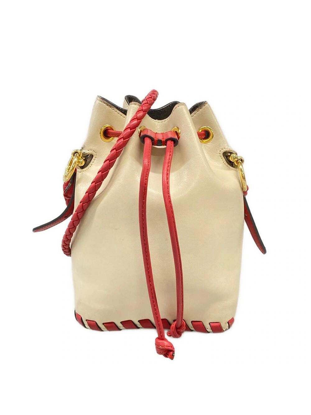 Fendi Mini Mon Tresor Beige Red Leather #371709F10B